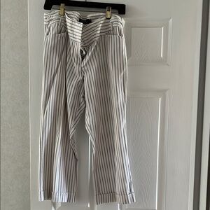 Striped women’s Pants - cream and brown